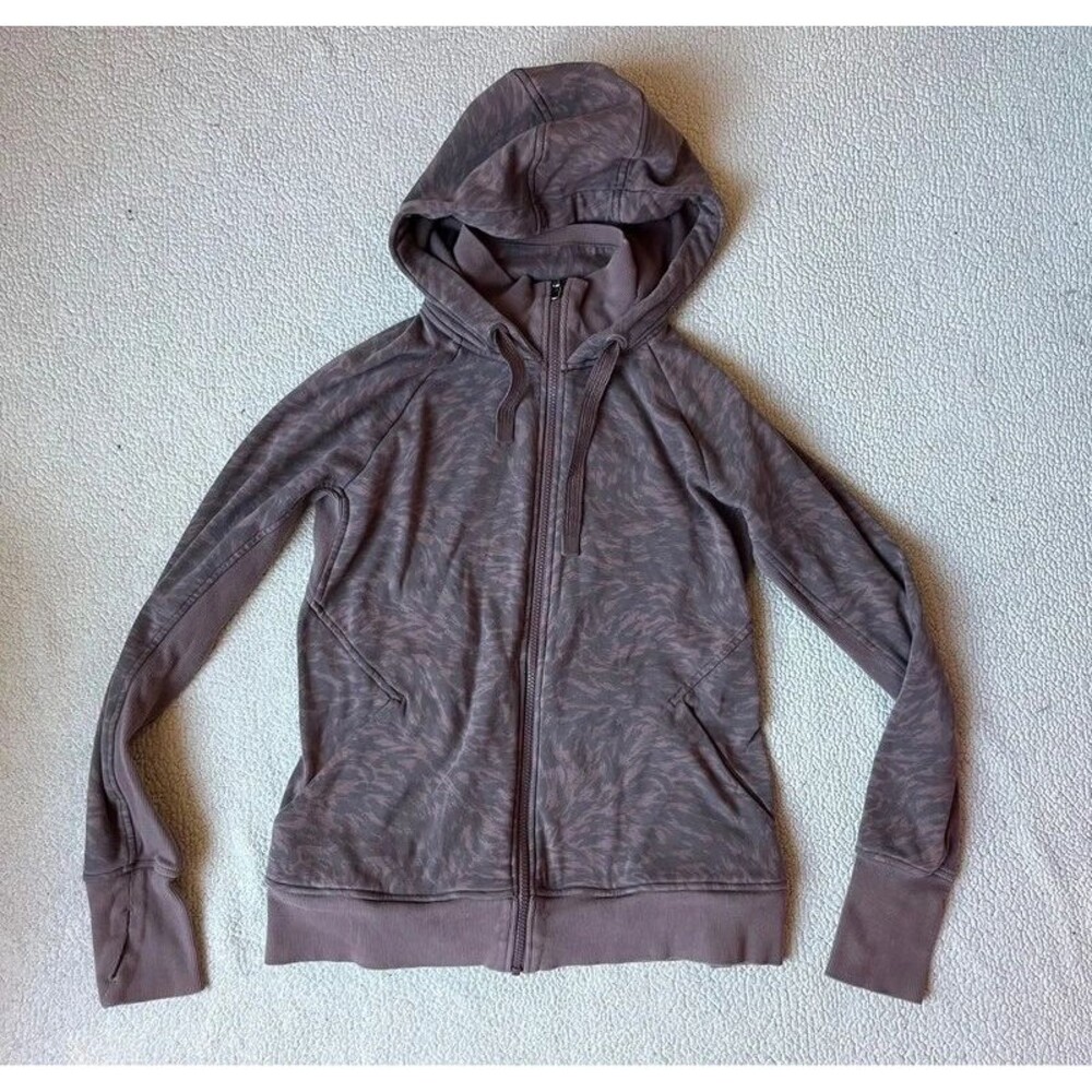 Athleta Triumph Printed Hoodie Sweatshirt Thumbholes Womens Medium